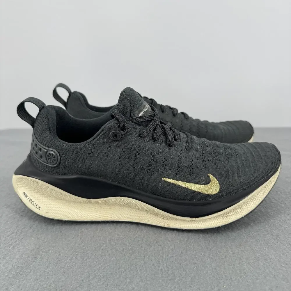 Nike ReactX Infinity Run 4 Womens 7 Black Gold Running Shoes DR2670-006